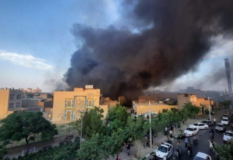 حريق ضخم بمدينة مشهد شرق إيران
