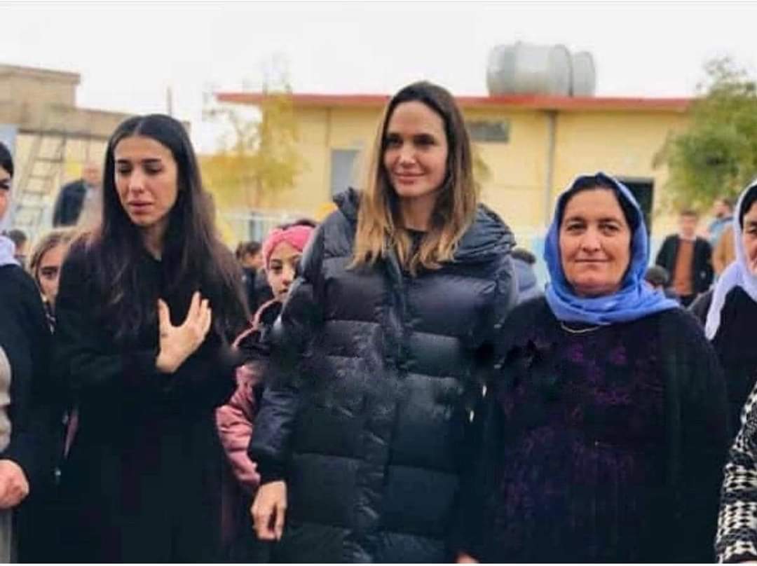 بالصور.. انجلينا جولي تزور سنجار برفقة الناشطة الإيزيدية نادية مراد