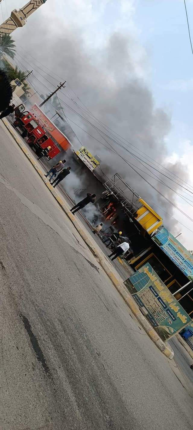 اندلاع حريق داخل سوق في كركوك